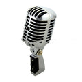 Classical retro stage microphone in gold finish with all-metal construction and heart-shaped pickup pattern