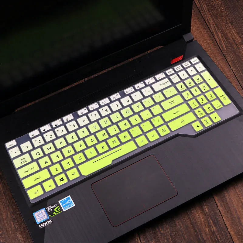 ASUS Flight laptop keyboard protective film cover in gradient blue colour option.