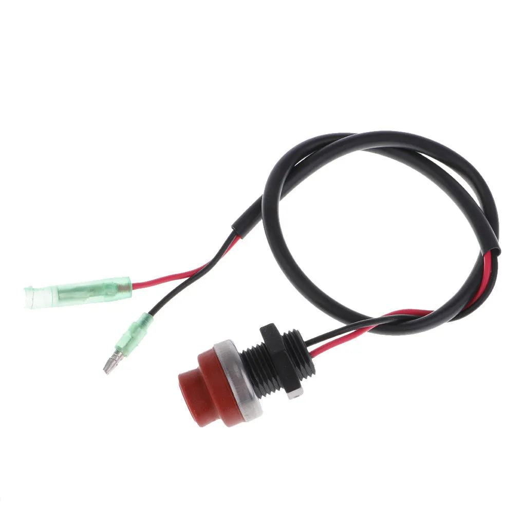 Yamaha-compatible marine engine kill switch with coiled black safety lanyard.