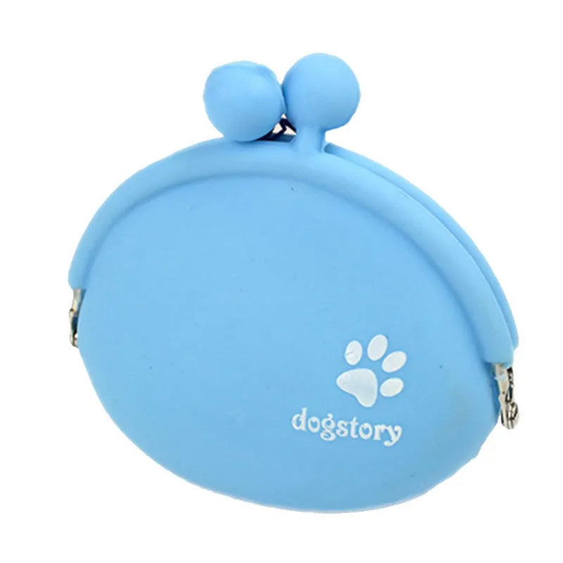 Yellow silicone dog training treat waist bag with hook-and-loop closure, shown with treats.