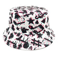 Musical note pattern printed bucket hat in retro dome crown style