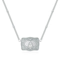 Copper electroplated necklace with a letter charm, available in gold or white k colour.