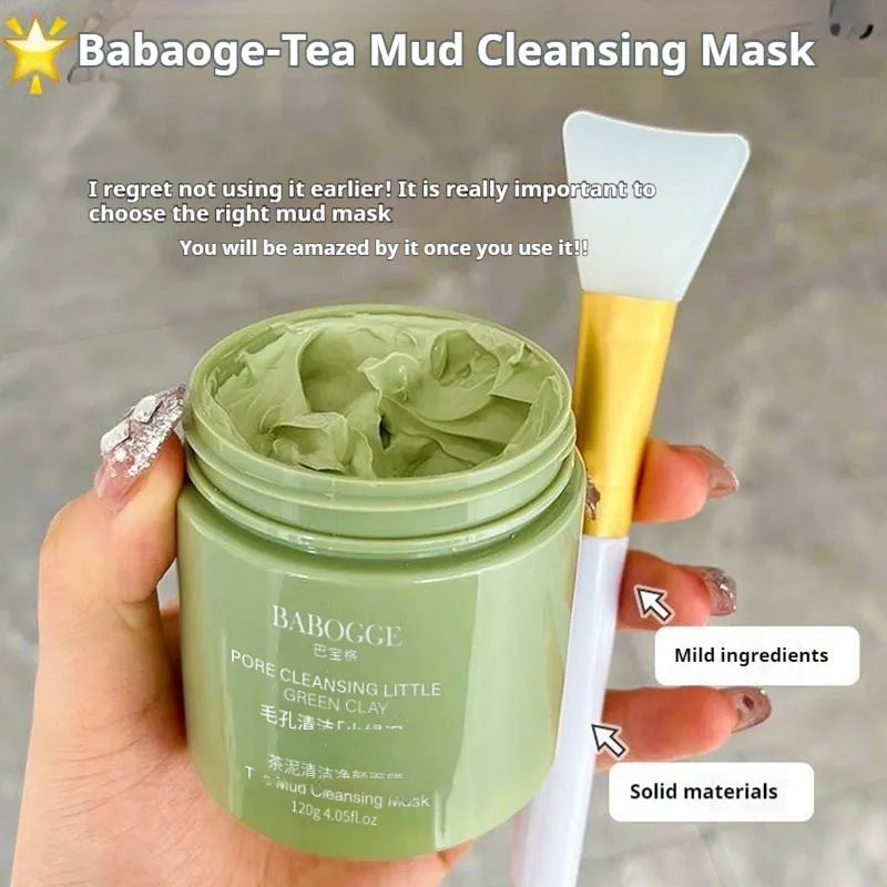 120g tube of clay facial cleansing mask with daub applicator for non-pulling deep cleansing