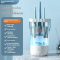 White rechargeable electric makeup brush cleaning device with USB cable