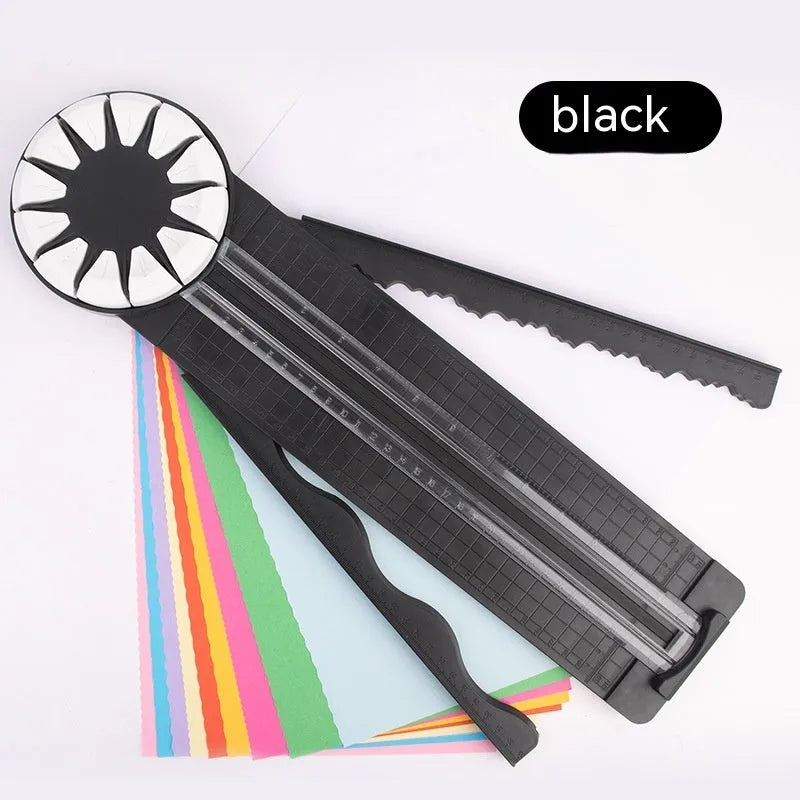 Pink 12-in-1 plastic paper cutting machine with dotted cutting mechanism for card making