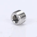 Stainless steel hexagon plug with 3/8 inch connection point for pipe bulkhead sealing