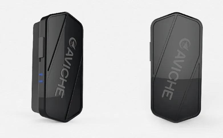 Black wearable air purifier necklace with 80mm plastic housing and compact design
