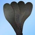 Black 3K full palm carbon fibre running insoles shown on a white background.