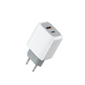 White European standard USB fast charger set with charging head and cable