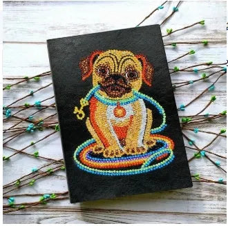 Black A5 DIY diamond painting notebook with 50 blank pages for craft projects