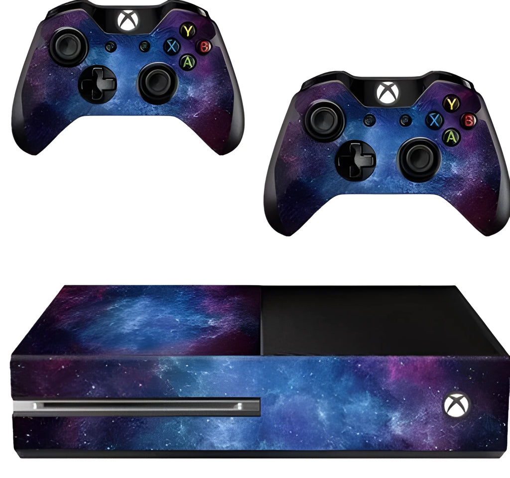 Blue matte Xbox One skin sticker with scratch-free surface protection, 5 pieces in OPP bag packaging