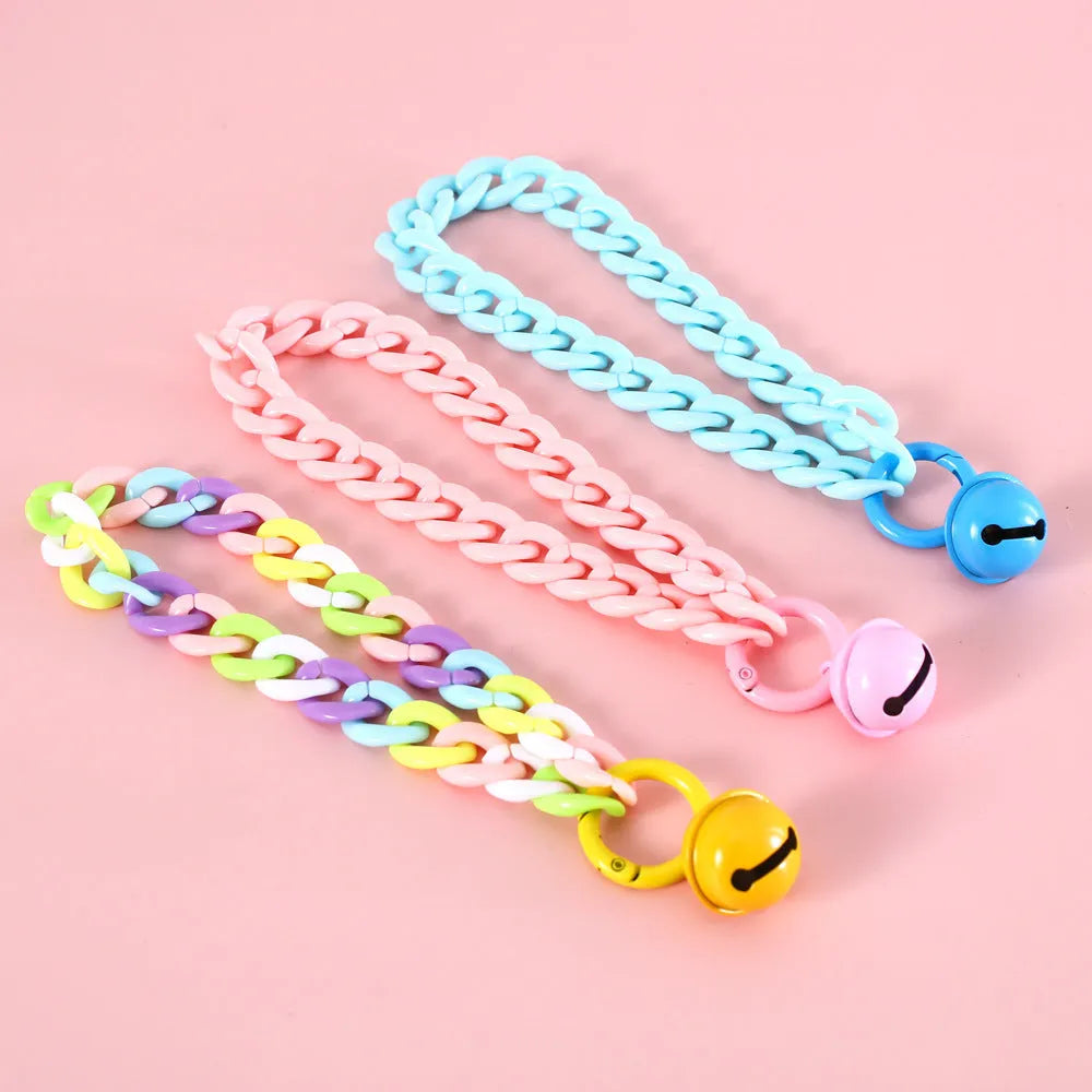 Adjustable plastic pet collar in macaron candy colours for cats, dogs or rabbits