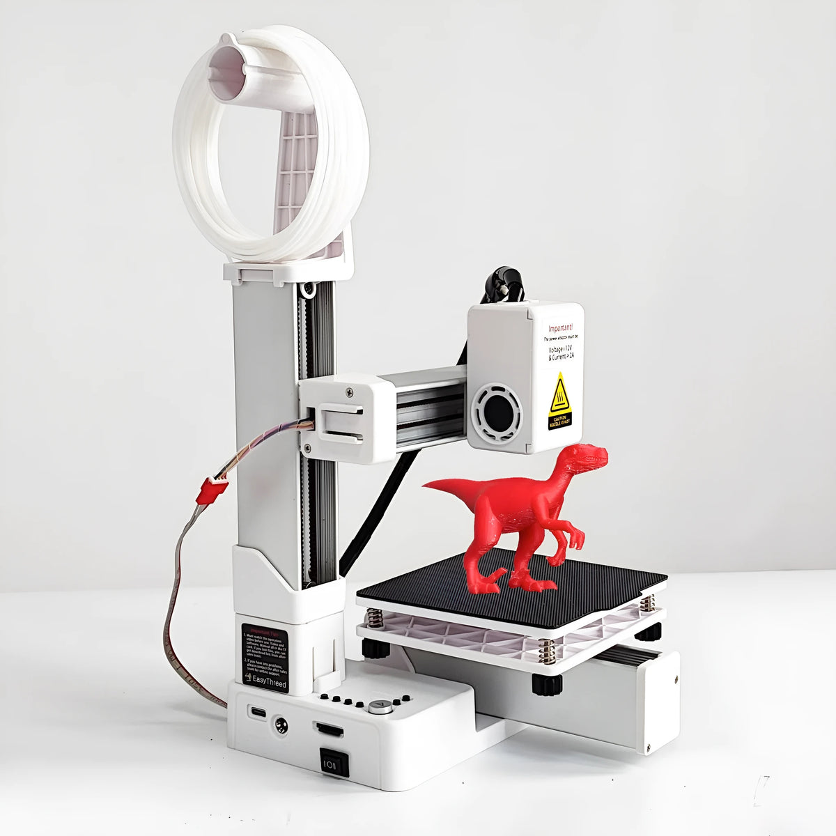 White EasyThreed K10 3D printer with 175mm build volume for TPU and PLA materials