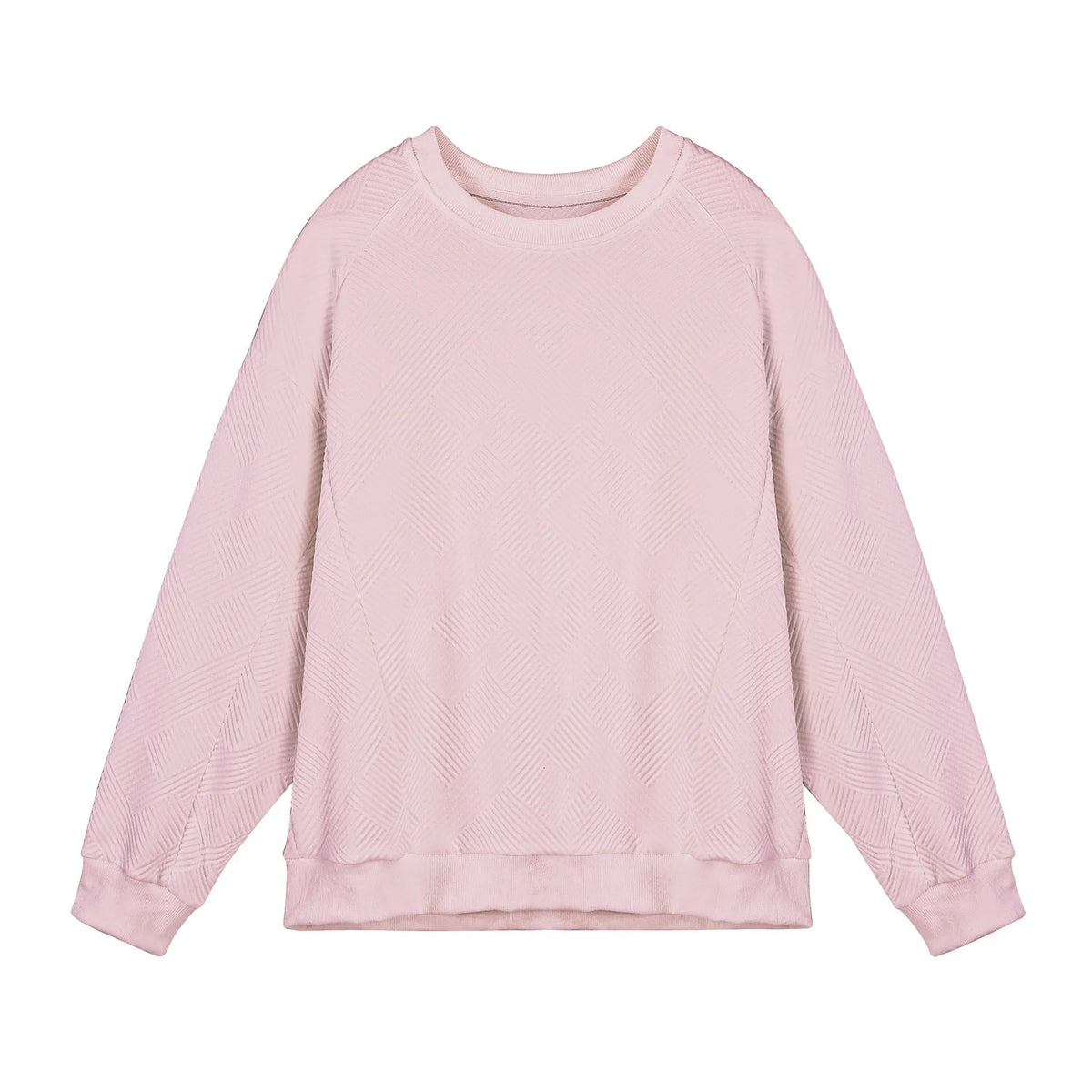 Men's twill jacquard long sleeve pullover sweater in loose fit with round neck