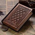 Embossed faux leather notepad with 3D cover in bronze or black gold colour