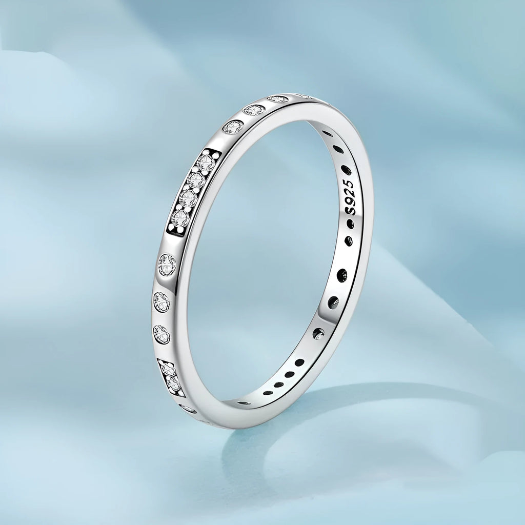 Silver Moss Password I Love You ring with oxidised black finish showing engraved text