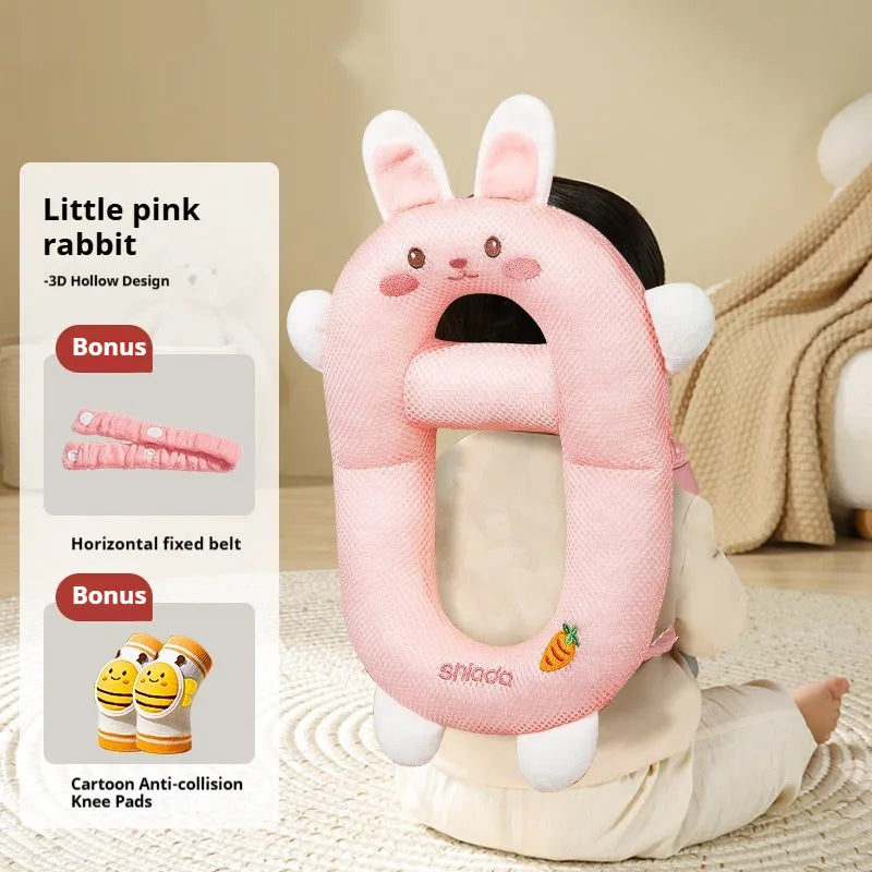 Cartoon anti-collision pillow for baby fall protection with dinosaur design and EPS particle filling