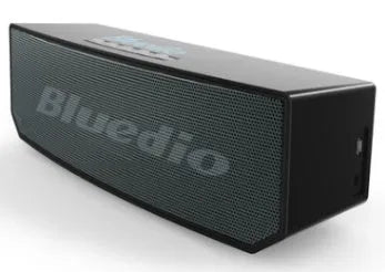 Black BS-6 cloud smart speaker with 52mm driver, compact rectangular design for desk or shelf placement