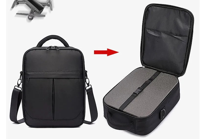 Black men's oxford fabric messenger shoulder bag showing its size and style.