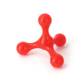 Blue silicone three-leg chew toy for small to medium dogs on white background