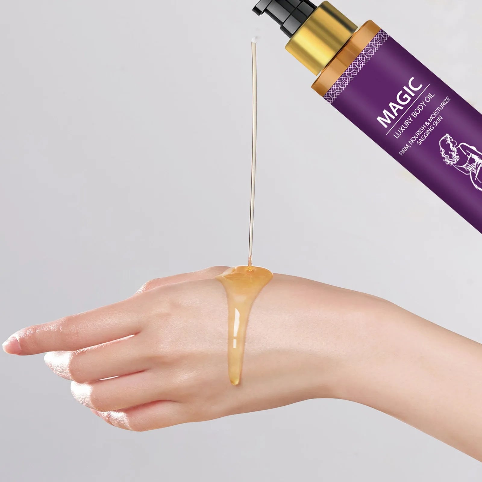 100ml bottle of natural body soothing treatment oil with jojoba, camellia and sweet almond oils