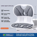 Japanese style lumbar support cushion in grey or black with polyethylene exterior and sponge filler