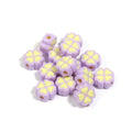 15mm acrylic clover beads with cartoon love pattern and frosted finish in mixed colours