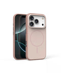 Blue frosted magnetic protective case for iPhone with a side AI camera button on a white background.