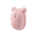 Pink and yellow rechargeable 3-in-1 pet grooming comb with spray function and massage teeth.