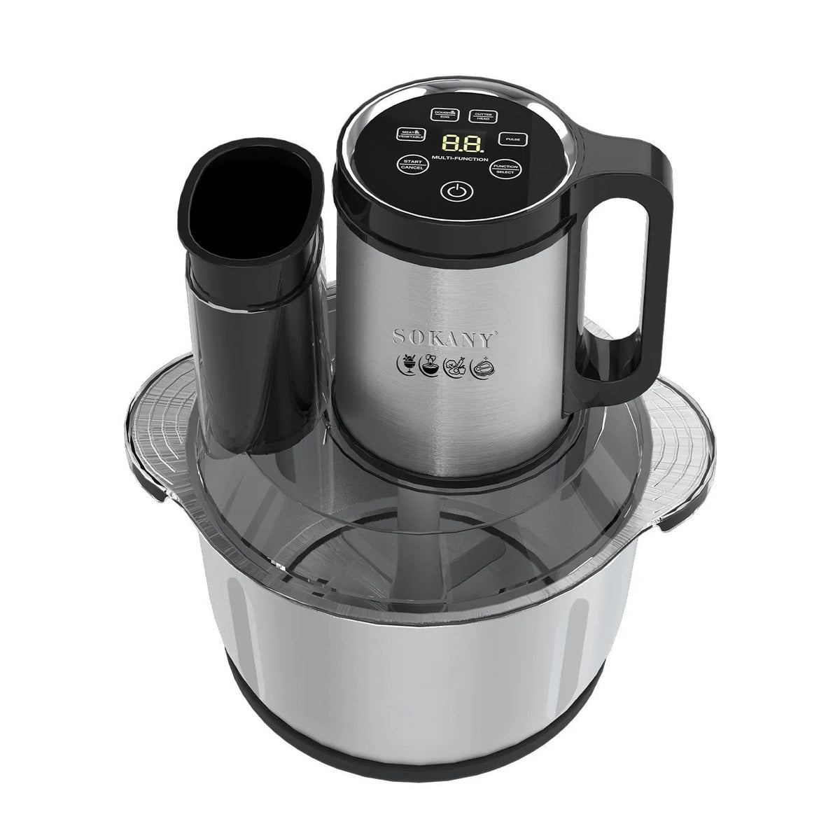 Stainless steel meat grinder vegetable cutter with 5L capacity bowl