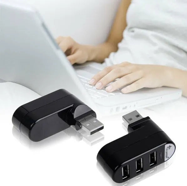 USB 2.0 four-port splitter hub in black and white colour options for computer expansion