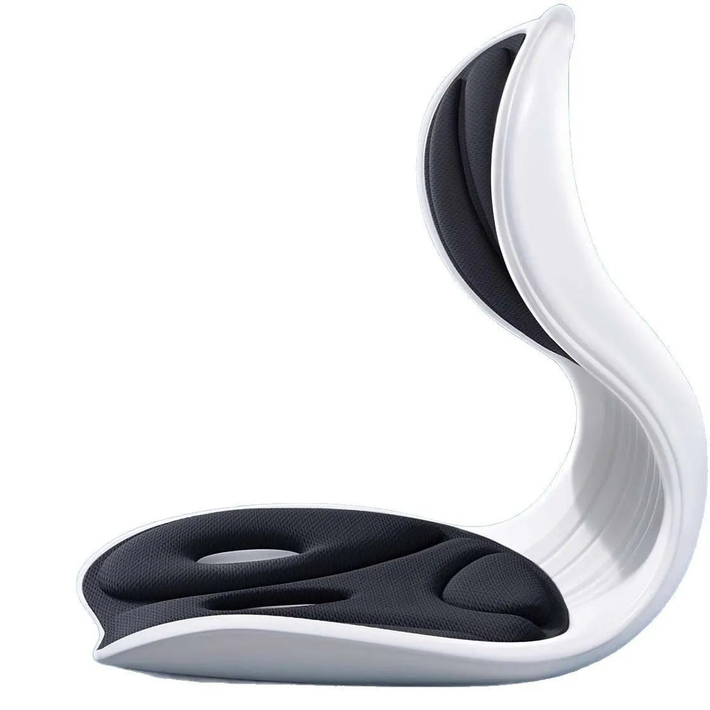 Japanese style lumbar support cushion in grey or black with polyethylene exterior and sponge filler