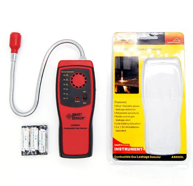 AS8800L portable flammable gas detector with LED display and compact design