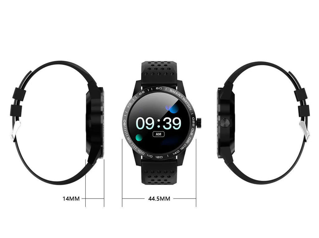 T2 smart bracelet with colour screen showing heart rate and step count data