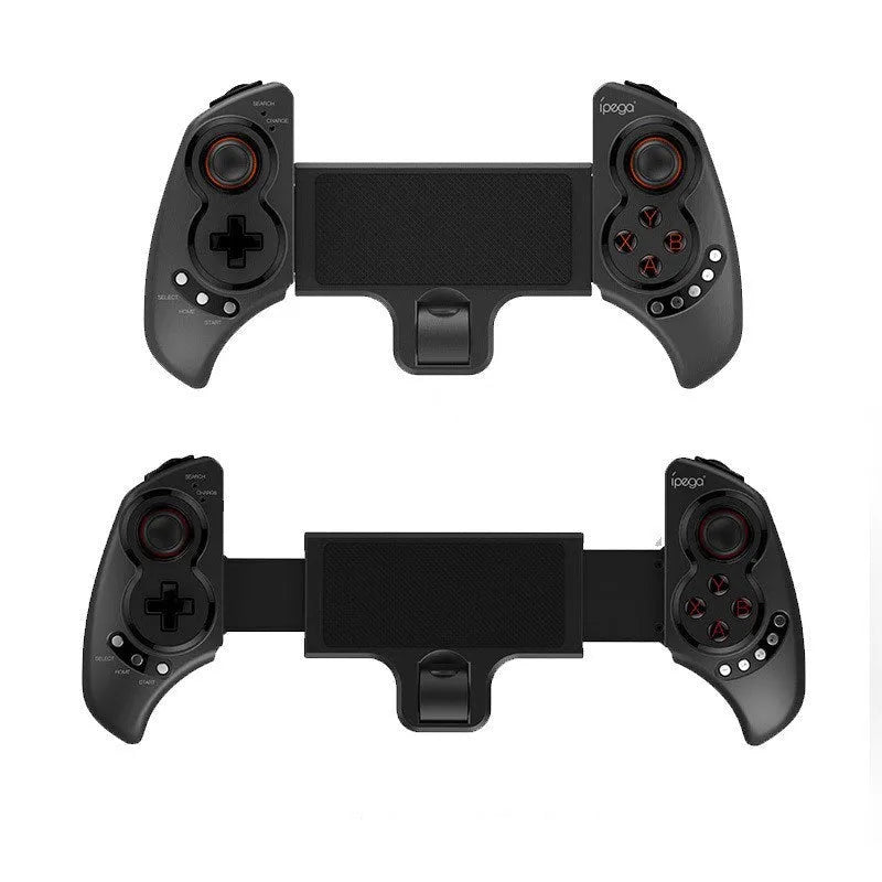 Wireless telescopic game controller holding smartphone with dimensions 24.5cm x 15.5cm x 6.5cm