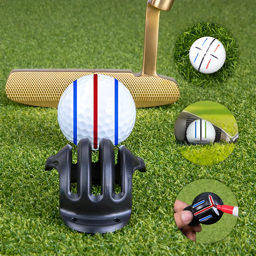 Golf putting alignment tool with scribers and drawing pens for practice