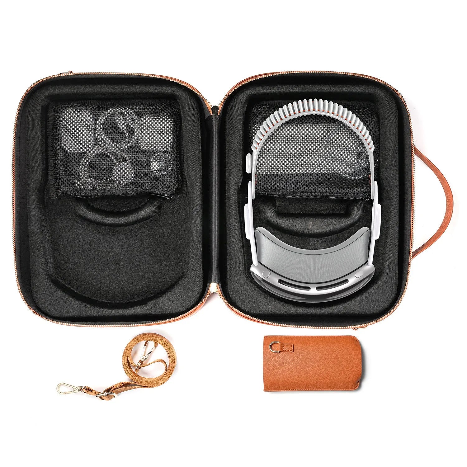 Black MR glasses storage box for Apple Vision Pro head-mounted equipment showing dimensions