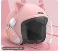 Blue electric bicycle helmet with a built-in neck scarf and a clear anti-fog visor lowered.