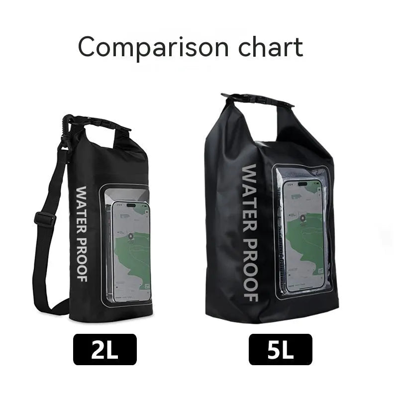 PVC waterproof crossbody phone bag in Army Green colour for outdoor and water sports.