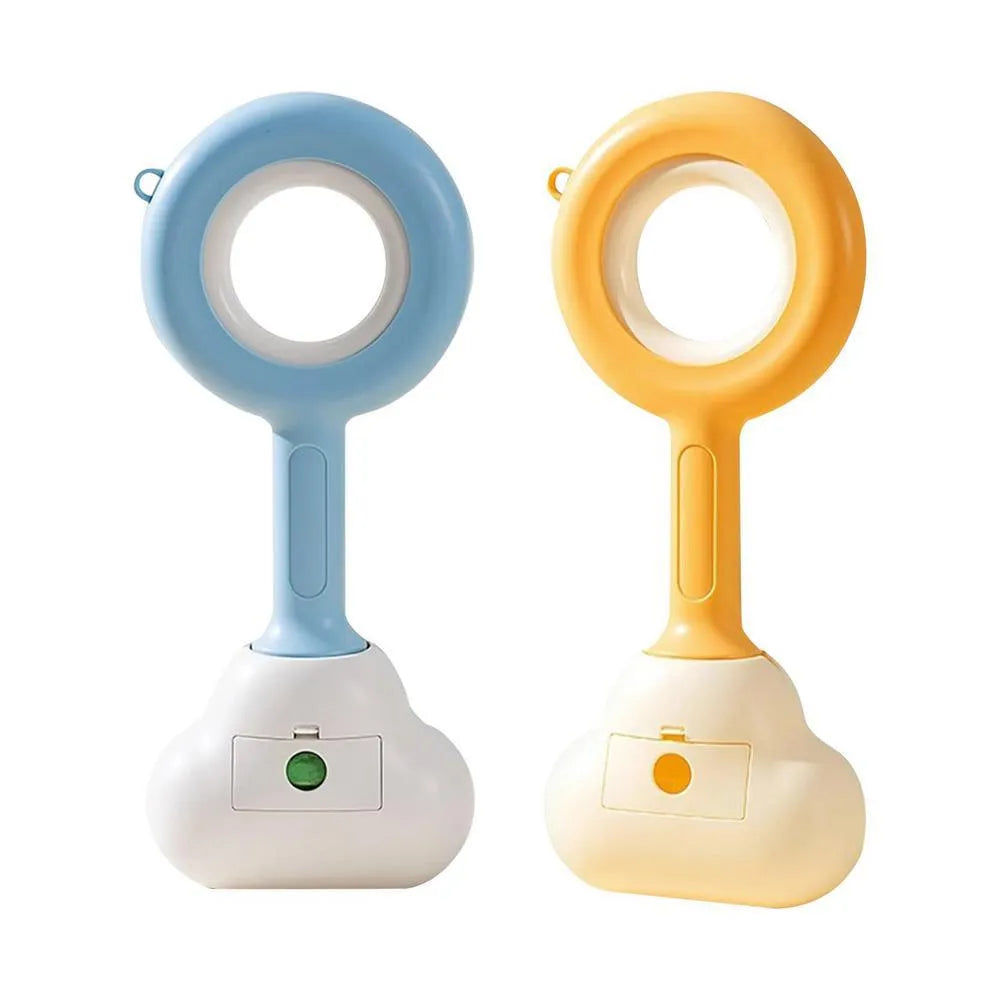 White blue cloud-shaped jaw dog pooper scooper with comfortable grip handle
