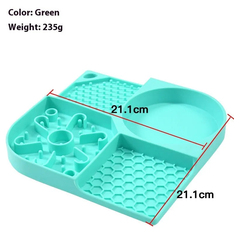 Silicone pet slow feeding bowl anti-choke in blue, grey or purple with OPP independent packaging