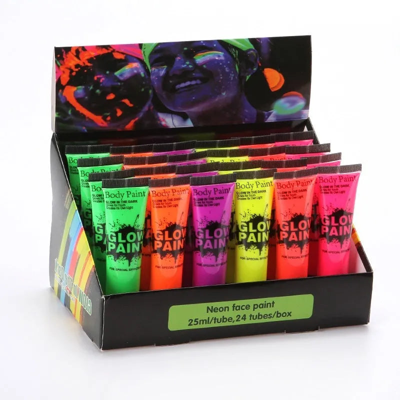 25ml tube of neon gouache face and body paint in a bright colour.