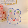Square transparent acrylic storage box with cartoon animal design for stationery organisation