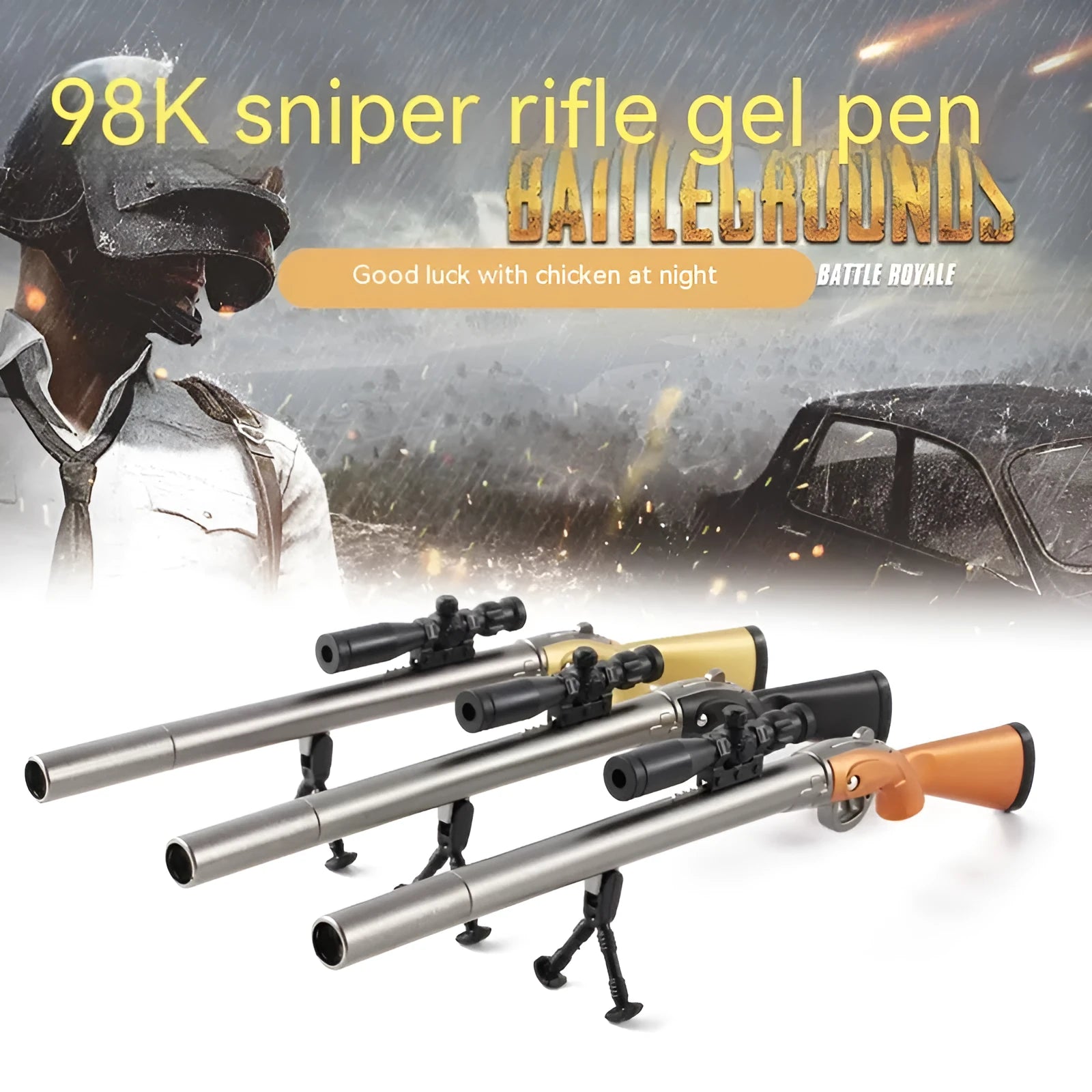 Eating Chicken 98K Sniper Rifle Creative Modeling Gel Pen with 0.5mm tip and plastic construction