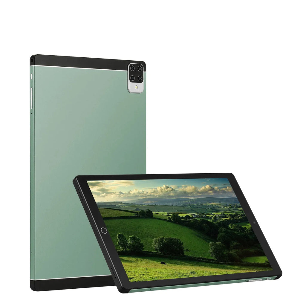 Android 15 tablet with 11.6-inch IPS screen showing interface in black, blue, green, or orange colour options