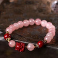 Aquamarine crystal women's bracelet with mixed materials and geometric round elements