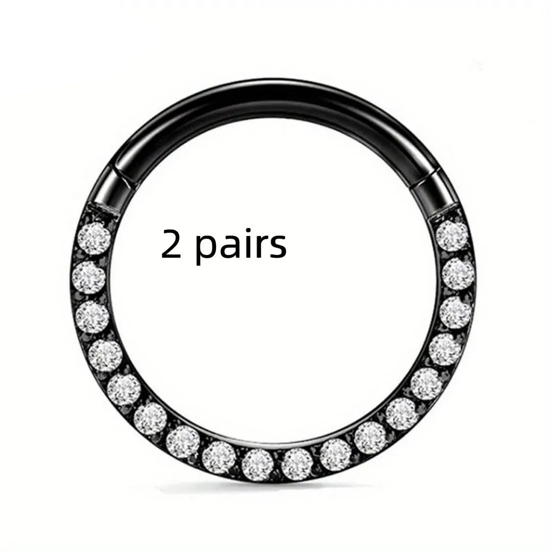 316 stainless steel seamless nose ring hoop in gold, rose gold, silver, and black colour options.