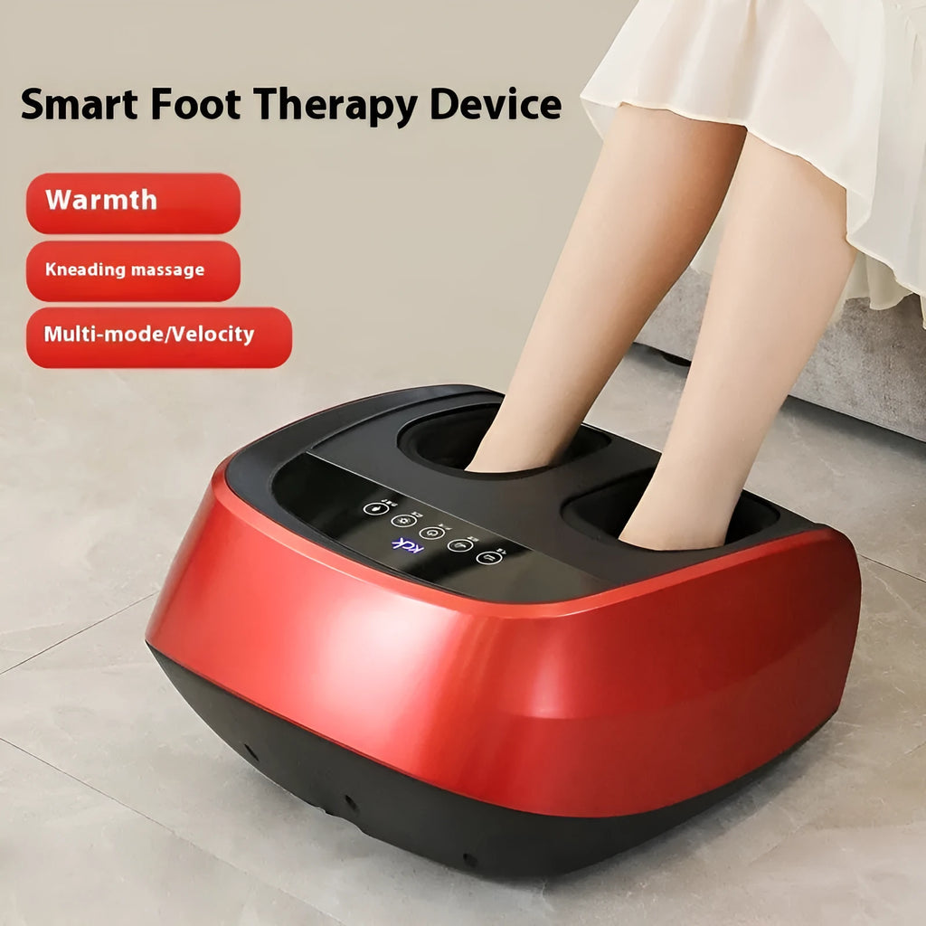 Flip automatic foot massager unit in black, red, or white colour with control panel.