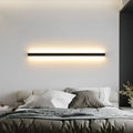 Black 80cm long aluminium LED strip wall lamp with a slotted-free design and touch control panel.