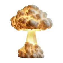 Modern art mushroom cloud table lamp with USB socket power supply